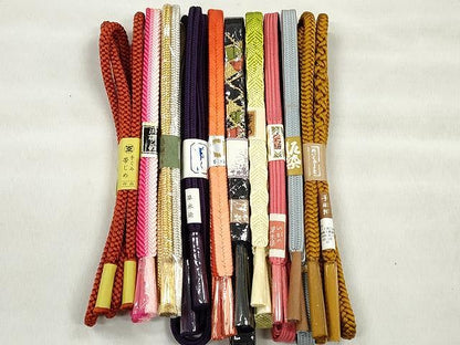 平和屋着物●和装小物　帯締め10本セット　高麗組　冠組　大和組　角八つ組　礼装用　金銀糸　逸品　未使用　CABK4865qe