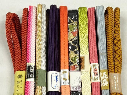 平和屋着物●和装小物　帯締め10本セット　高麗組　冠組　大和組　角八つ組　礼装用　金銀糸　逸品　未使用　CABK4865qe