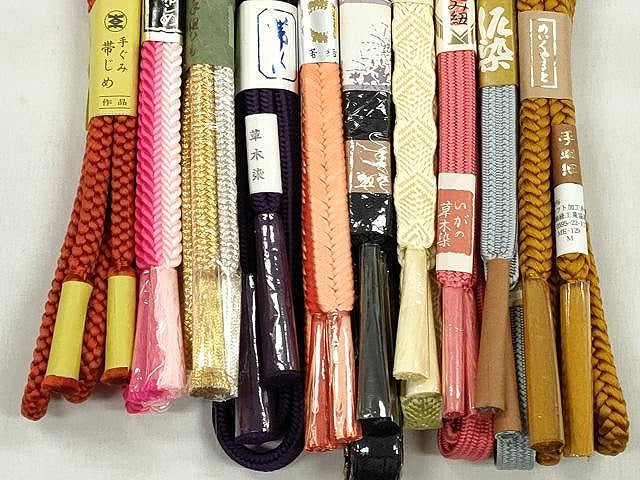 平和屋着物●和装小物　帯締め10本セット　高麗組　冠組　大和組　角八つ組　礼装用　金銀糸　逸品　未使用　CABK4865qe