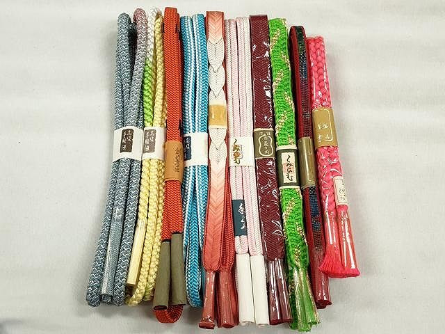 平和屋着物●和装小物　帯締め10本セット　冠組　笹浪組　大和組　金銀糸　逸品　未使用　CABK4867qe