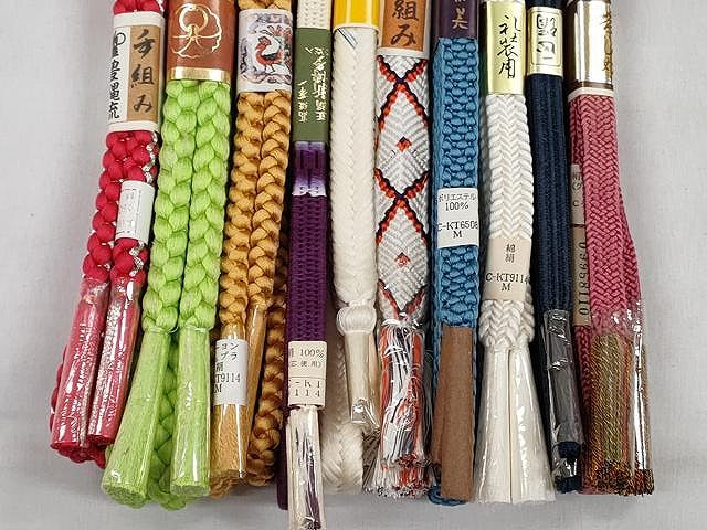 平和屋着物●和装小物　帯締め10本セット　唐組　大和組　礼装用　銀糸　さが美扱い　逸品　未使用　CABK4868qe