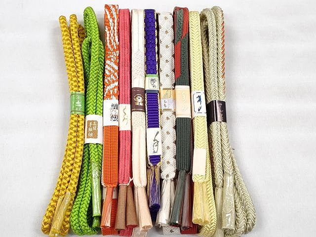 平和屋着物●和装小物　帯締め10本セット　高麗組　唐組　大和組　奈良組　金糸　東急百貨店・さが美扱い　逸品　未使用　CABK4869qe