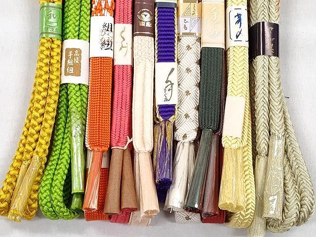 平和屋着物●和装小物　帯締め10本セット　高麗組　唐組　大和組　奈良組　金糸　東急百貨店・さが美扱い　逸品　未使用　CABK4869qe
