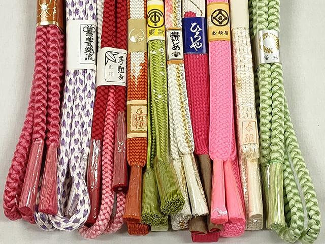 平和屋着物●和装小物　帯締め10本セット　高麗組　御岳組　鴨川組　東急百貨店　金銀糸　松坂屋扱い　逸品　未使用　CABK4870qe