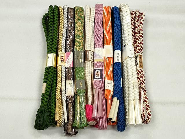 平和屋着物●和装小物　帯締め10本セット　高麗組　礼装用　金糸　逸品　未使用　CABK4872qe