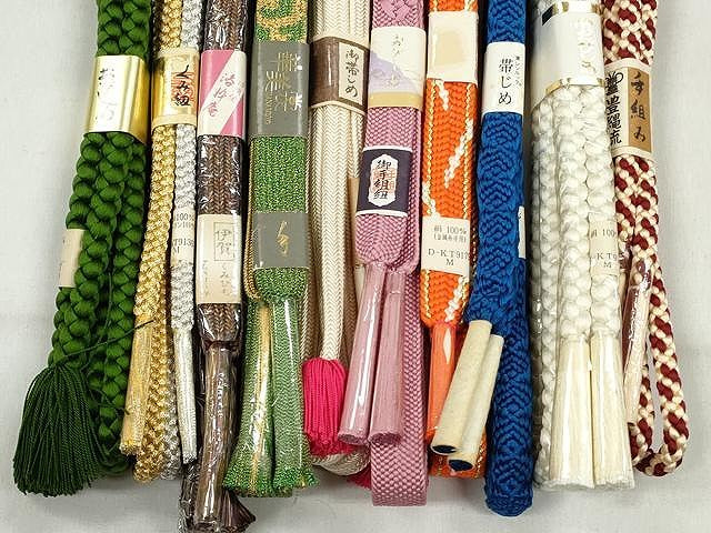 平和屋着物●和装小物　帯締め10本セット　高麗組　礼装用　金糸　逸品　未使用　CABK4872qe
