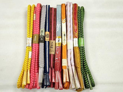 平和屋着物●和装小物　帯締め10本セット　笹浪組　大和組　奈良組　大島紬　金糸　松坂屋扱い　逸品　未使用　CABK4873qe