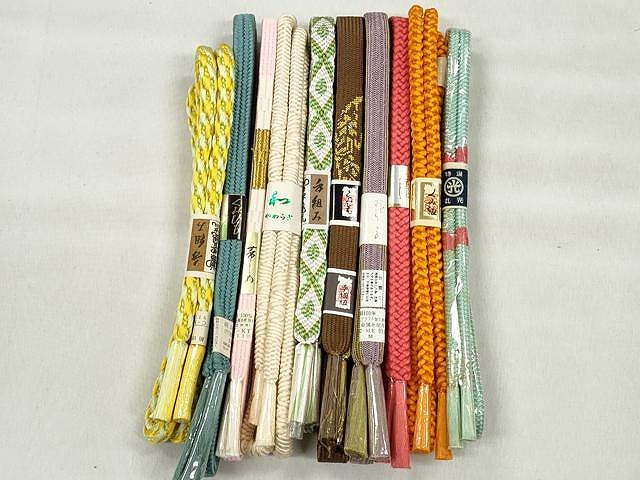 平和屋着物●和装小物　帯締め10本セット　高麗組　唐組　鴨川組　逸品　未使用　CABK4874qe
