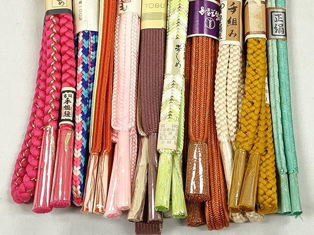 平和屋着物●和装小物　帯締め10本セット　高麗組　畝組　大和組　金糸　逸品　未使用　CABK4875qe