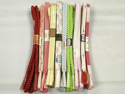 平和屋着物●和装小物　帯締め10本セット　唐組　御岳組　奈良組　礼装用　金糸　逸品　未使用　CABK4876qe