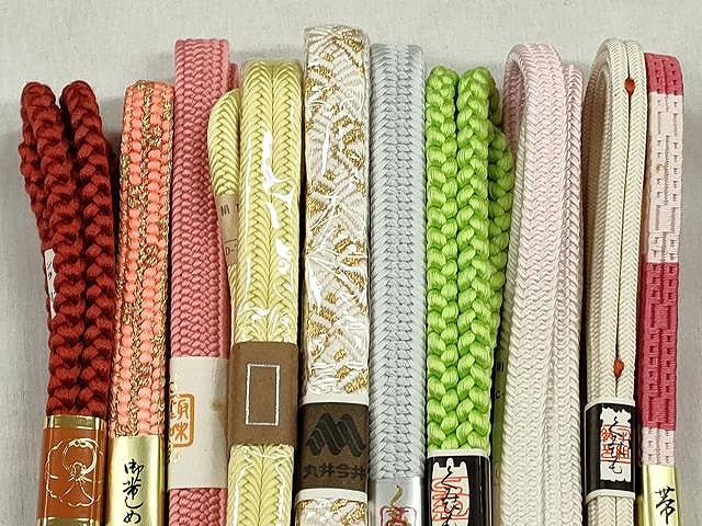 平和屋着物●和装小物　帯締め10本セット　唐組　御岳組　奈良組　礼装用　金糸　逸品　未使用　CABK4876qe