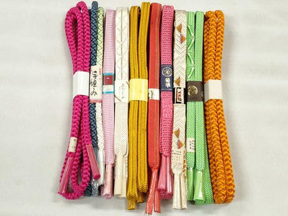 平和屋着物●和装小物　帯締め10本セット　笹浪組　冠組　礼装用　金糸　逸品　未使用　CABK4877qe