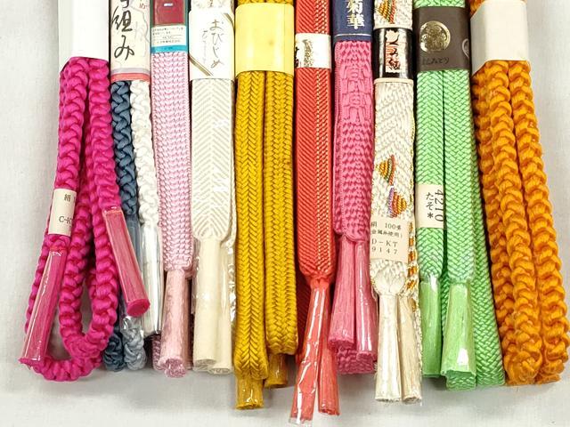 平和屋着物●和装小物　帯締め10本セット　笹浪組　冠組　礼装用　金糸　逸品　未使用　CABK4877qe