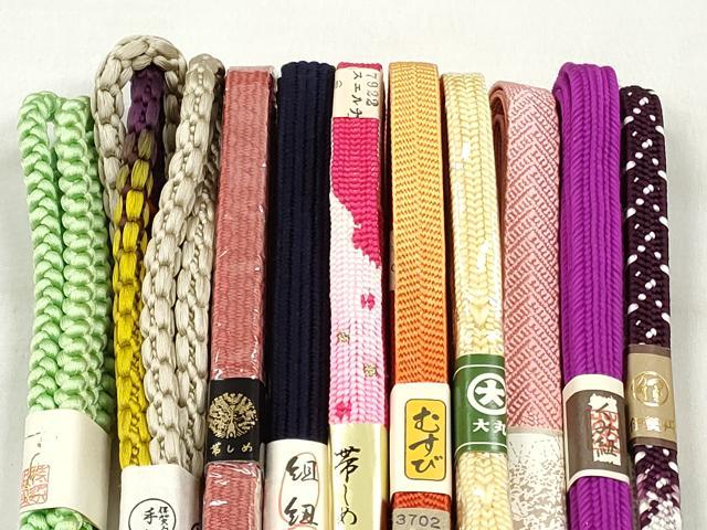 平和屋着物●和装小物　帯締め10本セット　笹浪組　平源氏組　さんび・大丸扱い　逸品　未使用　CABK4878qe