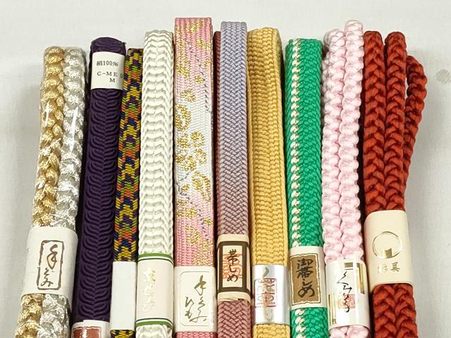 平和屋着物●和装小物　帯締め10本セット　高麗組　礼装用　金銀糸　逸品　未使用　CABK4880qe