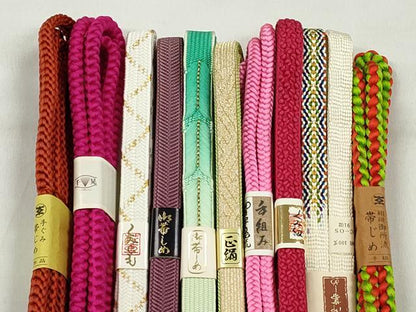 平和屋着物●和装小物　帯締め10本セット　佐賀錦　高麗組　笹浪組　角八つ組　礼装用　金糸　逸品　未使用　CABK4881qe