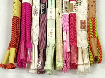 平和屋着物●和装小物　帯締め10本セット　佐賀錦　高麗組　笹浪組　角八つ組　礼装用　金糸　逸品　未使用　CABK4881qe