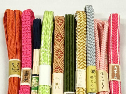 平和屋着物●和装小物　帯締め10本セット　唐組　奈良組　礼装用　金銀糸　逸品　未使用　CABK4882qe