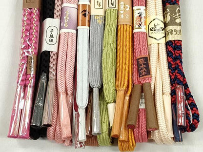平和屋着物●和装小物　帯締め10本セット　高麗組　大和組　奈良組　変り貝の口組　めいくやまと　金糸　逸品　未使用　CABK4885qe