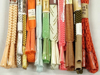 平和屋着物●和装小物　帯締め10本セット　笹浪組　御岳組　大和組　礼装用　金銀糸　逸品　未使用　CABK4887qe