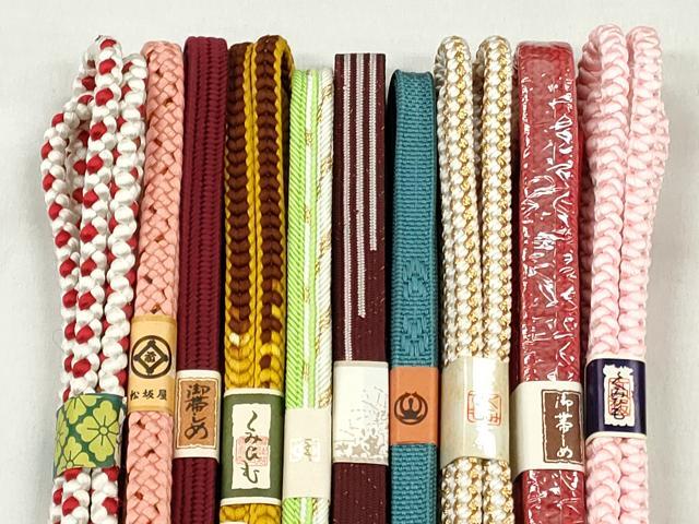 平和屋着物●和装小物　帯締め10本セット　高麗組　御岳組　新源氏組　礼装用　金糸　松坂屋扱い　逸品　未使用　CABK4888qe