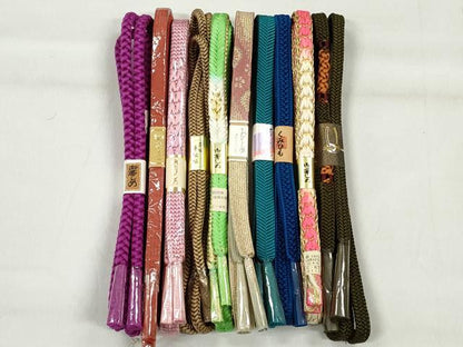 平和屋着物●和装小物　帯締め10本セット　高麗組　笹浪組　大和組　角八つ組　金糸　逸品　未使用　CABK4889qe