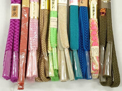 平和屋着物●和装小物　帯締め10本セット　高麗組　笹浪組　大和組　角八つ組　金糸　逸品　未使用　CABK4889qe