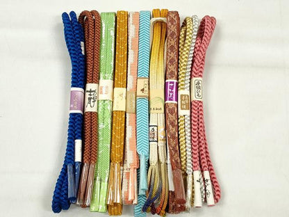 平和屋着物●和装小物　帯締め10本セット　笹浪組　御岳組　礼装用　金銀糸　さが美扱い　逸品　未使用　CABK4890qe