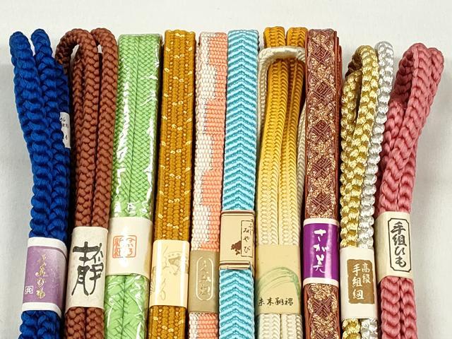 平和屋着物●和装小物　帯締め10本セット　笹浪組　御岳組　礼装用　金銀糸　さが美扱い　逸品　未使用　CABK4890qe