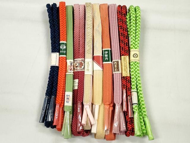 平和屋着物●和装小物　帯締め10本セット　佐賀錦　笹浪組　御岳組　金銀糸　伊勢丹・西武百貨店扱い　逸品　未使用　CABK4892qe