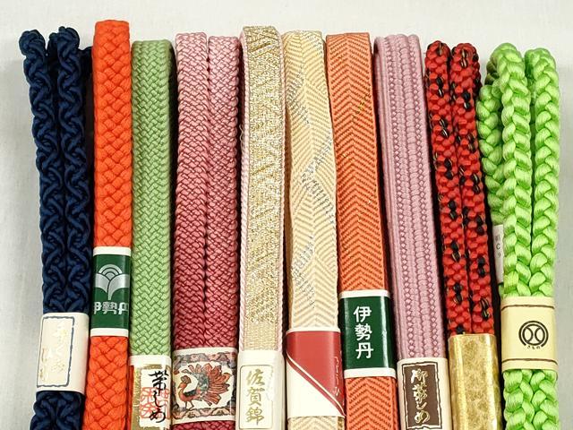 平和屋着物●和装小物　帯締め10本セット　佐賀錦　笹浪組　御岳組　金銀糸　伊勢丹・西武百貨店扱い　逸品　未使用　CABK4892qe