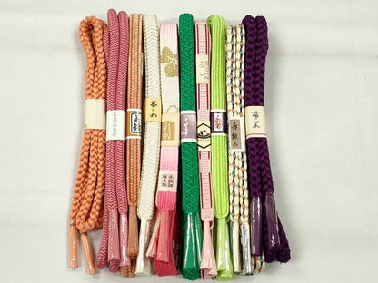 平和屋着物●和装小物　帯締め10本セット　高麗組　笹浪組　奈良組　礼装用　金糸　逸品　未使用　CABK4894qe
