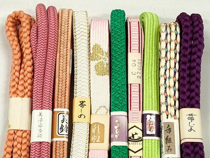 平和屋着物●和装小物　帯締め10本セット　高麗組　笹浪組　奈良組　礼装用　金糸　逸品　未使用　CABK4894qe