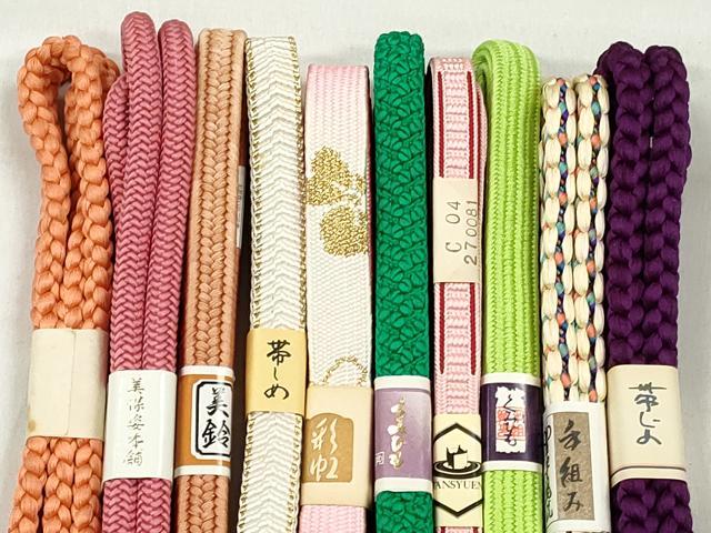 平和屋着物●和装小物　帯締め10本セット　高麗組　笹浪組　奈良組　礼装用　金糸　逸品　未使用　CABK4894qe