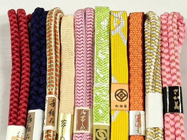 平和屋着物●和装小物　帯締め10本セット　高麗組　笹浪組　礼装用　金銀糸　さがみ・松坂屋扱い　逸品　未使用　CABK4895qe
