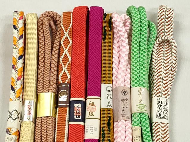平和屋着物●和装小物　帯締め10本セット　鎌倉組　角八つ組　東急百貨店扱い　逸品　未使用　CABK4896qe