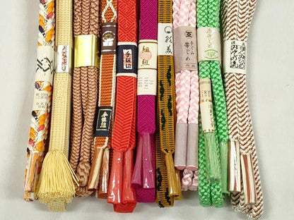 平和屋着物●和装小物　帯締め10本セット　鎌倉組　角八つ組　東急百貨店扱い　逸品　未使用　CABK4896qe