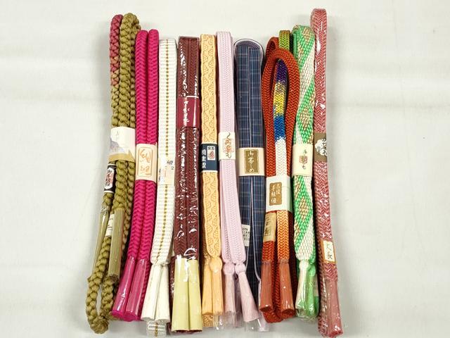 平和屋着物●和装小物　帯締め10本セット　冠組　平源氏組　角八つ組　礼装用　金糸　逸品　未使用　CABK4897qe