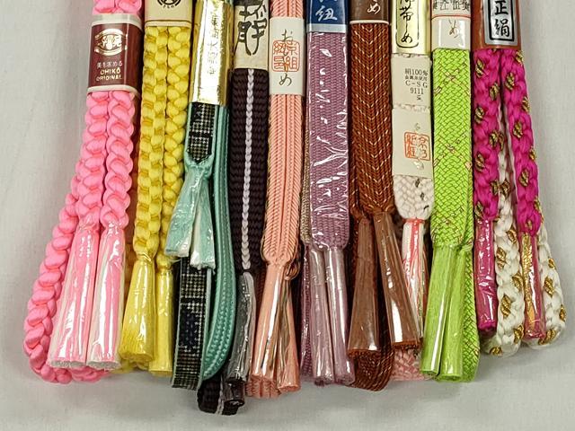 平和屋着物●和装小物　帯締め10本セット　奄美大島紬　高麗組　平源氏組　金糸　逸品　未使用　CABK4899qe
