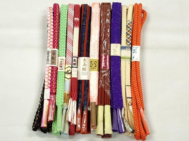 平和屋着物●和装小物　帯締め10本セット　大島紬　冠組　笹浪組　大和組　金糸　さが美扱い　逸品　未使用　CABK4900qe