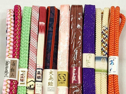 平和屋着物●和装小物　帯締め10本セット　大島紬　冠組　笹浪組　大和組　金糸　さが美扱い　逸品　未使用　CABK4900qe