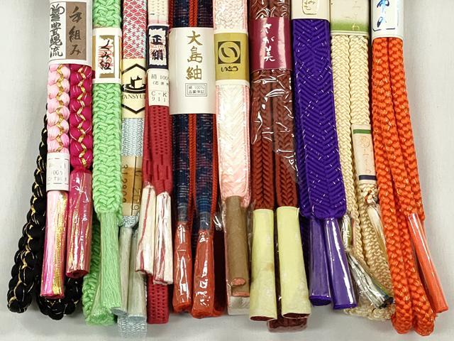 平和屋着物●和装小物　帯締め10本セット　大島紬　冠組　笹浪組　大和組　金糸　さが美扱い　逸品　未使用　CABK4900qe