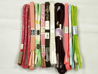 平和屋着物●和装小物　帯締め10本セット　高麗組　笹浪組　奈良組　礼装用　金銀糸　逸品　未使用　CABK4901qe