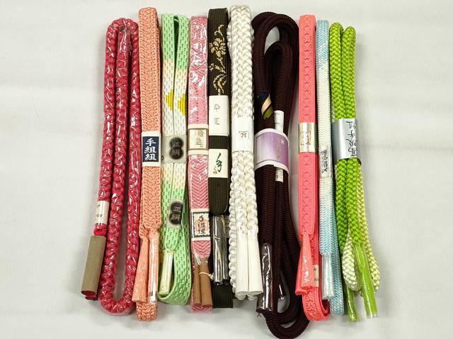 平和屋着物●和装小物　帯締め10本セット　高麗組　笹浪組　奈良組　礼装用　金銀糸　逸品　未使用　CABK4901qe