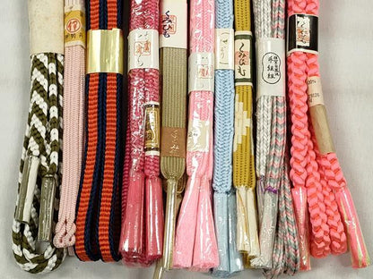 平和屋着物●和装小物　帯締め10本セット　高麗組　冠組　平源氏組　角八つ組　金糸　伊勢丹扱い　逸品　未使用　CABK4903qe