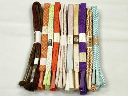 平和屋着物●和装小物　帯締め10本セット　高麗組　鴨川組　金銀糸　逸品　未使用　CABK4904qe