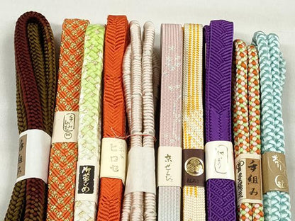 平和屋着物●和装小物　帯締め10本セット　高麗組　鴨川組　金銀糸　逸品　未使用　CABK4904qe