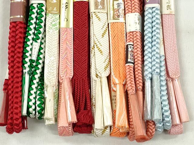 平和屋着物●和装小物　帯締め10本セット　笹浪組　唐組　大和組　角八つ組　礼装用　金糸　逸品　未使用　CABK4907qe