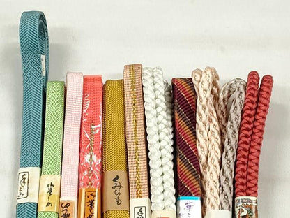 平和屋着物●和装小物　帯締め10本セット　笹浪組　安田組　平源氏組　礼装用　長尺　金銀糸　逸品　未使用　CABK4909qe