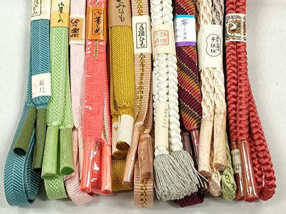 平和屋着物●和装小物　帯締め10本セット　笹浪組　安田組　平源氏組　礼装用　長尺　金銀糸　逸品　未使用　CABK4909qe